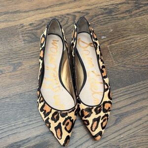 Sam Edelman Leopard Print Pointed Toe Flats 7.5